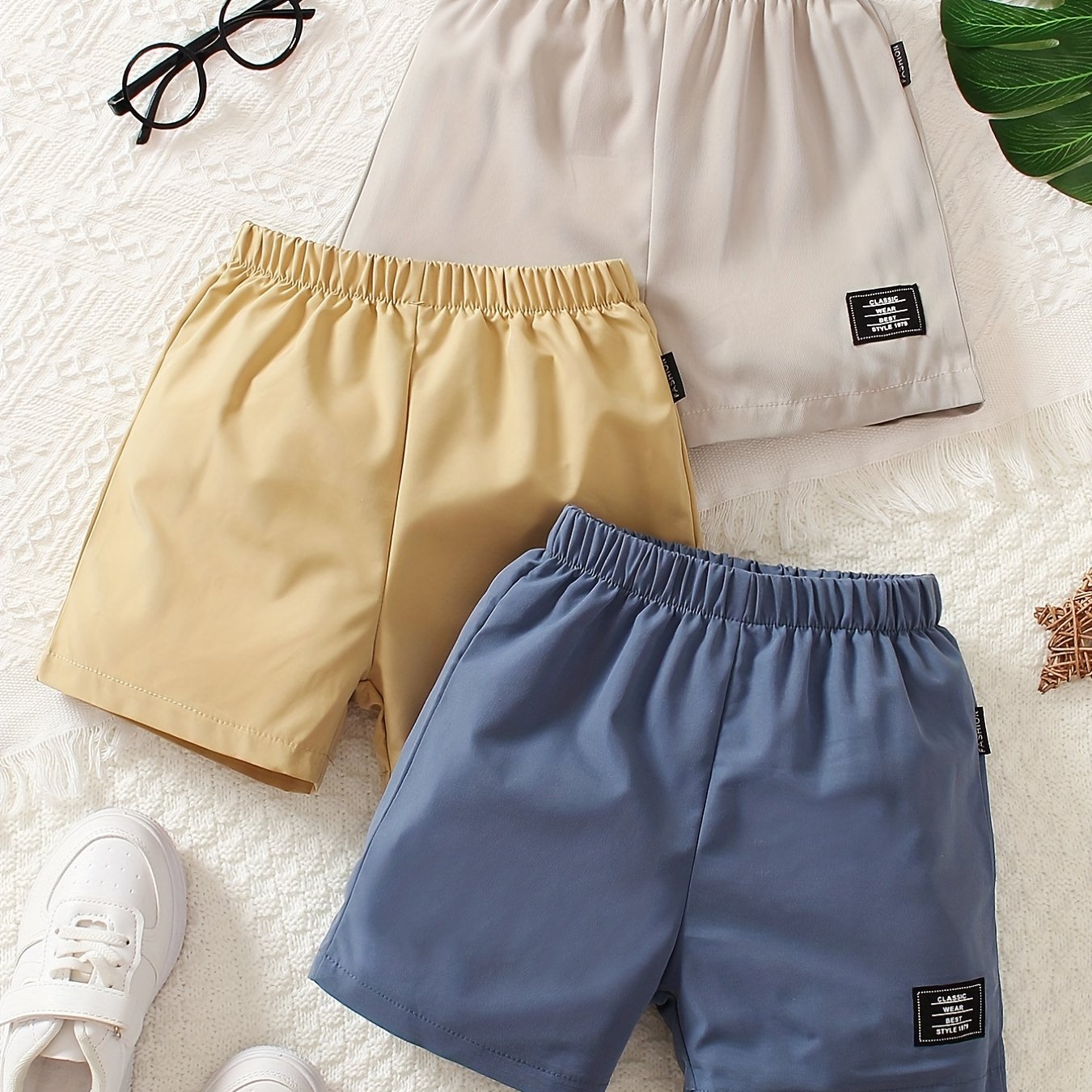 3pcs Letter Print Boys Comfortable Creative Shorts