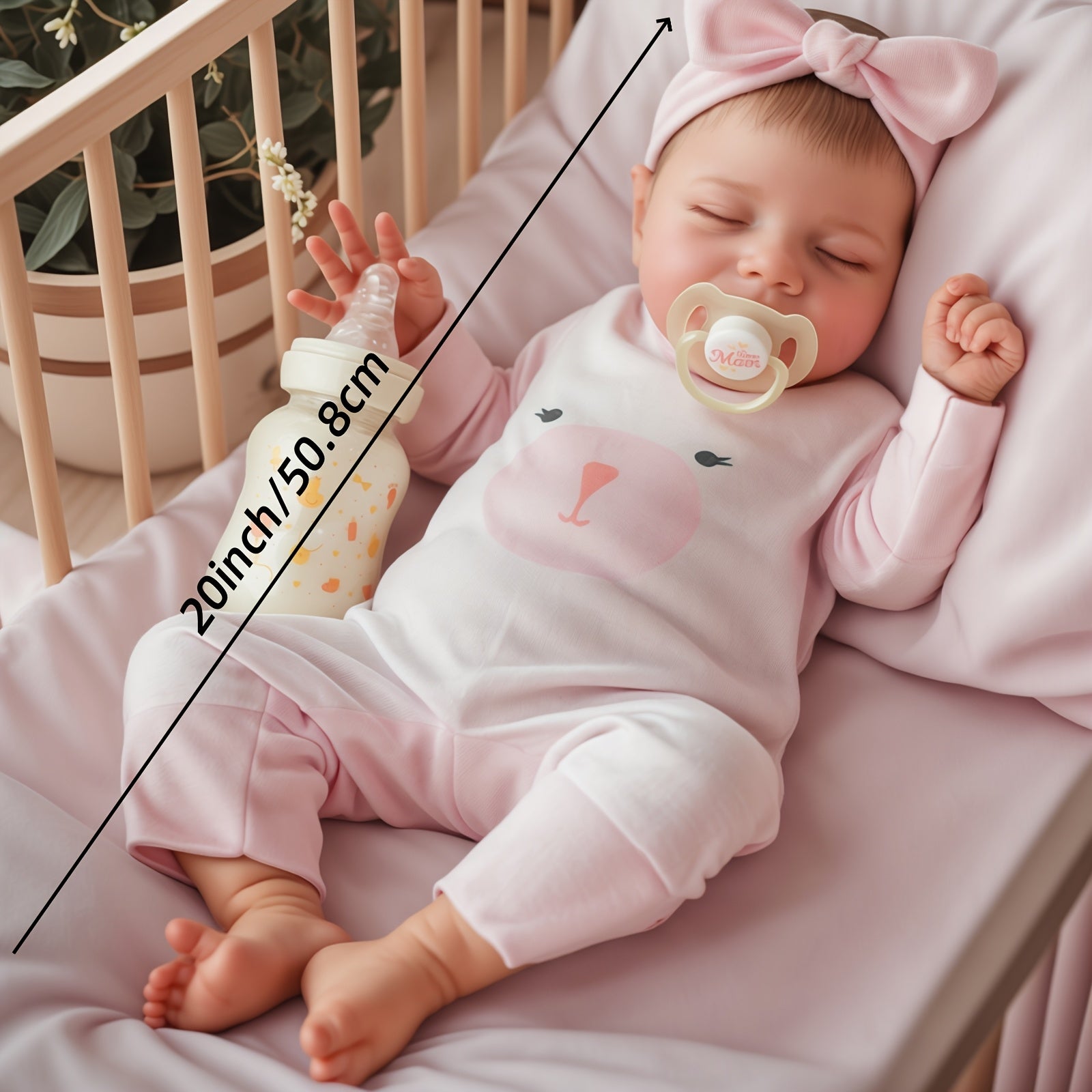 20 Inch Newborn Baby Doll with Accessories Sleeping Smiling Reborn Doll
