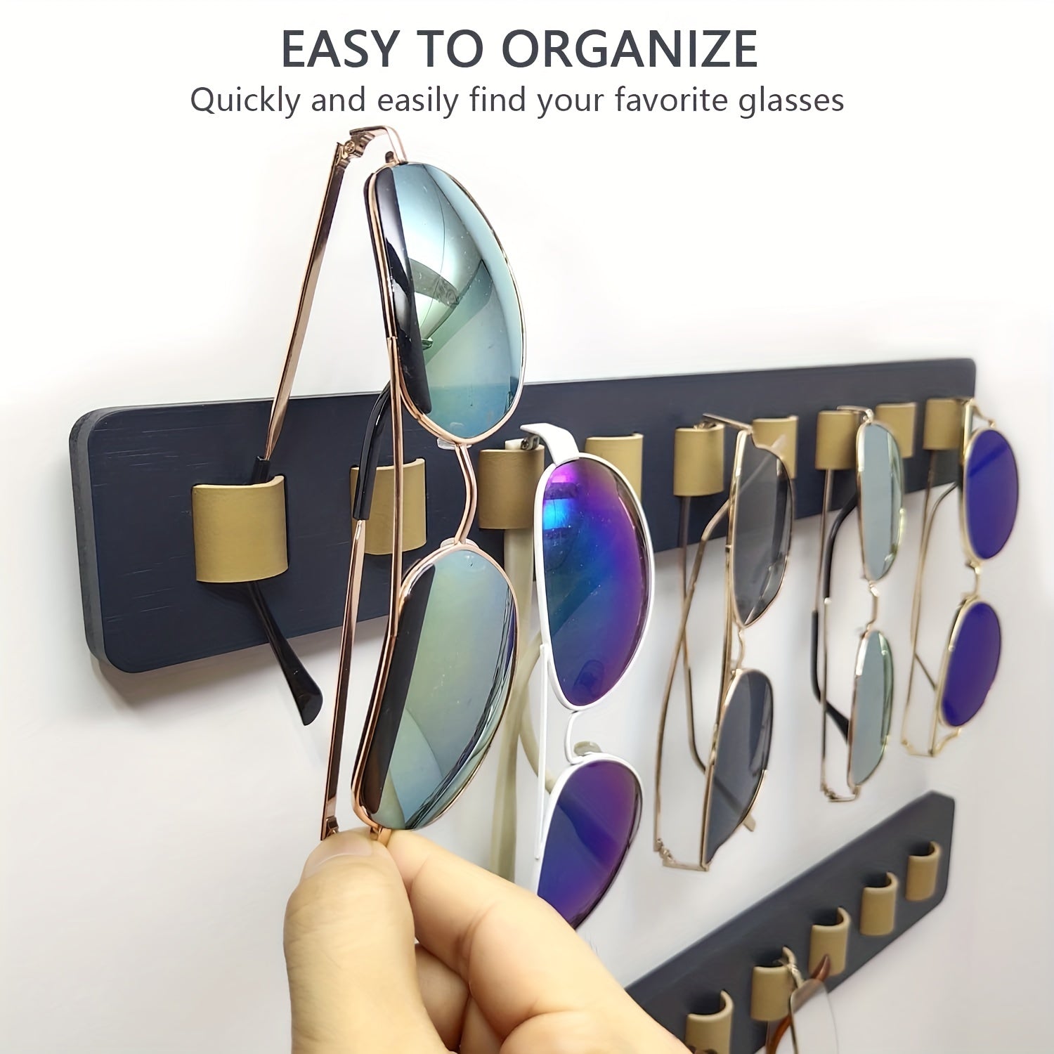 Wood Sunglasses Storage Wall Mounted Eyeglasses Holder