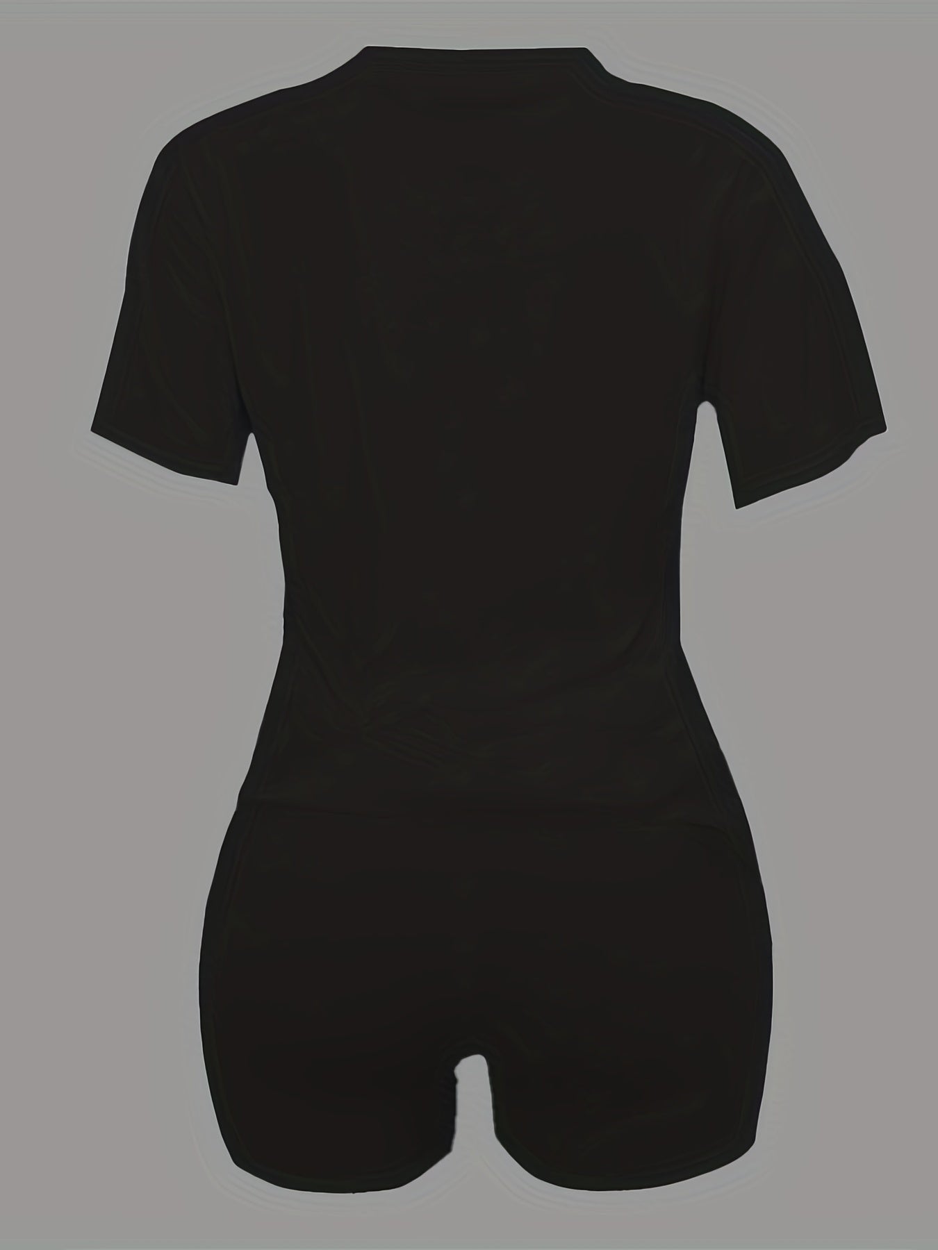 Casual Matching Two piece Set Letter Print T shirt & Skinny Shorts Outfits