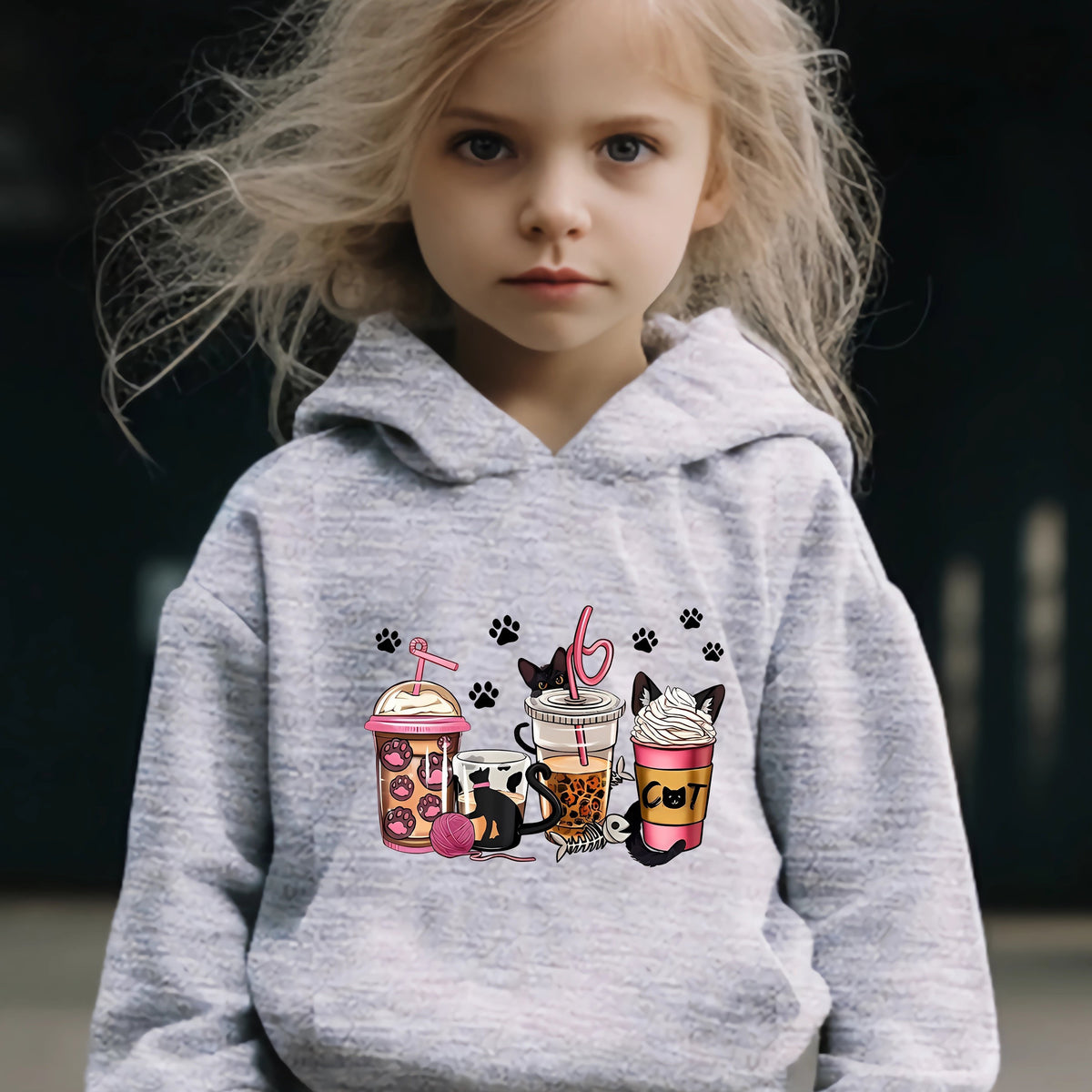 Coffee Print 2pcs Girls Outfits For Sports Spring Fall Outdoor Gift