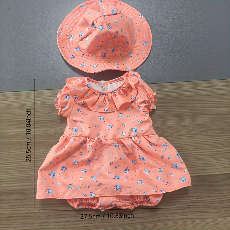 Dollhouse Doll Outfit Set with Matching Hat - Festive Christmas Gift