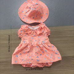 Dollhouse Doll Outfit Set with Matching Hat - Festive Christmas Gift