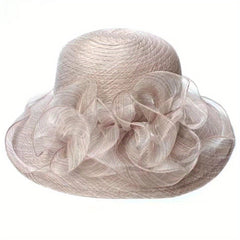 Sunscreen Organza Bucket Hat Flower Decor Lace Derby Hat