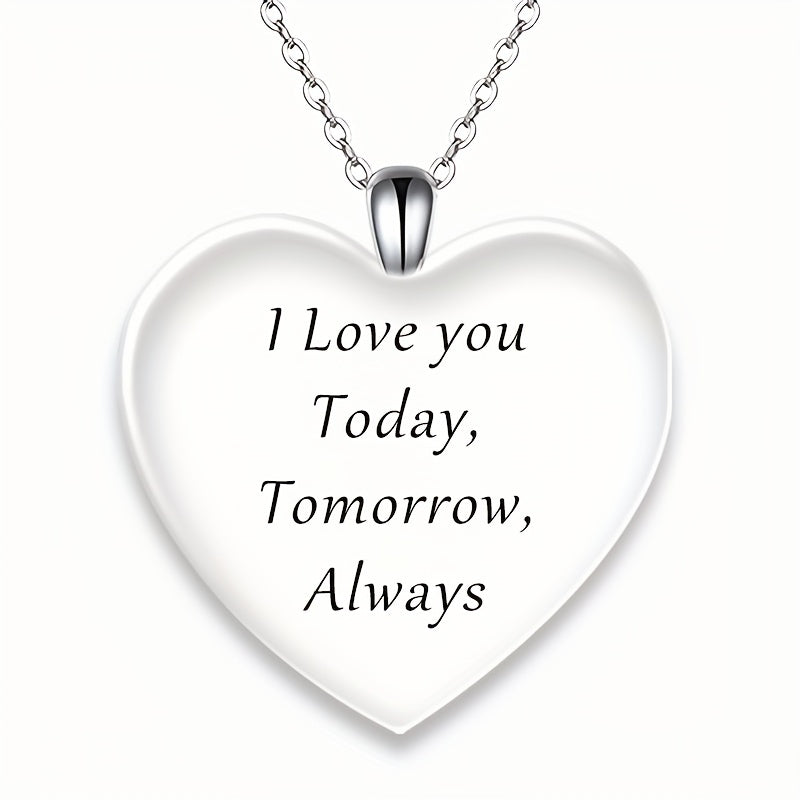 Crystal Heart Pendant Alphabet Necklace Holiday Gift
