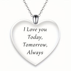 Crystal Heart Pendant Alphabet Necklace Holiday Gift