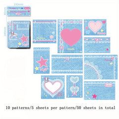 50pcs Tearable Sticky Notes - Add Personality to Messages