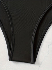  Sexy Swimsuit Solid Chain One Piece Bathing Suit