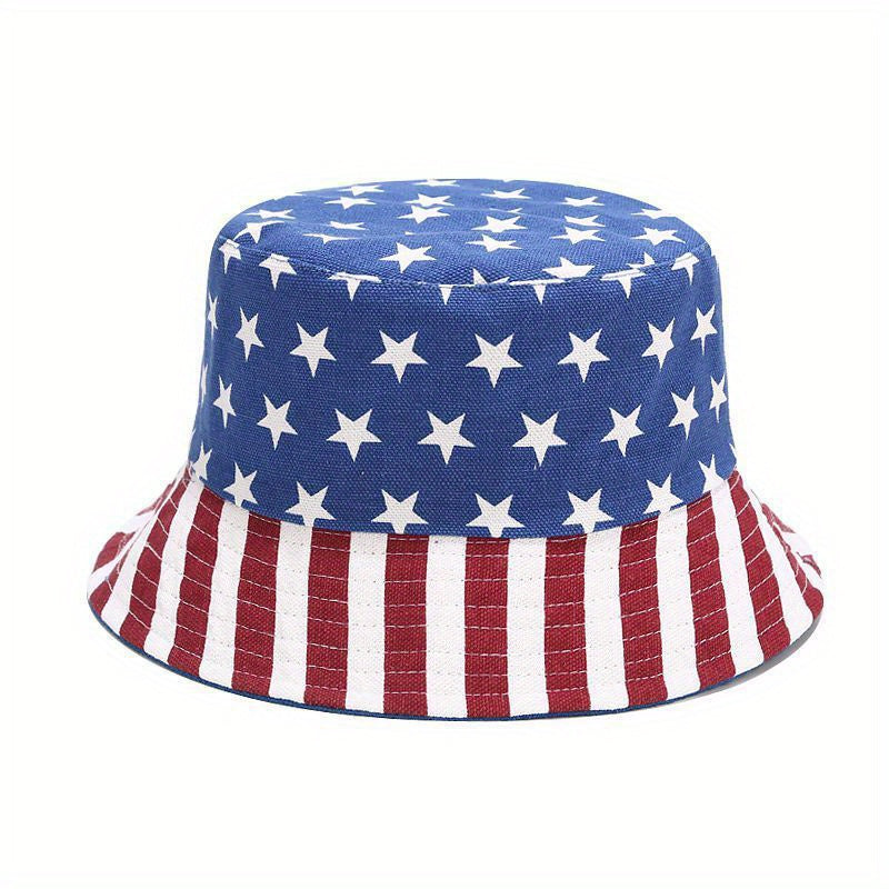 American Flag Reversible Bucket Hat Lightweight Sunscreen Beach Hat