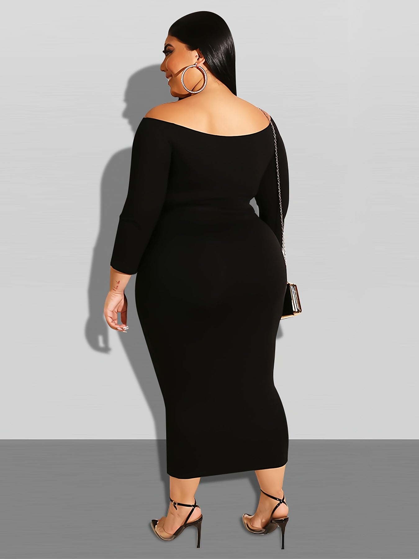  Off Shoulder Bodycon Maxi Dress