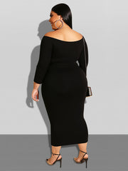  Off Shoulder Bodycon Maxi Dress
