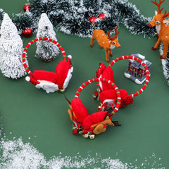 Women's Christmas Ear Cups with Bells Red Green Holiday Party Hats