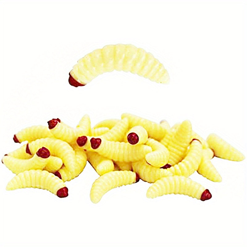 50pcs Soft Fishing Worm Baits Silicone Lures for Bass Fishing Tackle