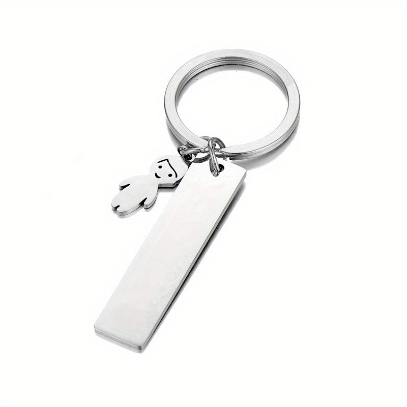 Personalized Name ID Keychain Stainless Steel Pendant