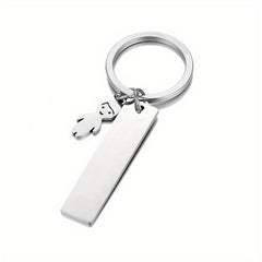 Personalized Name ID Keychain Stainless Steel Pendant
