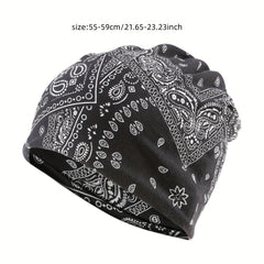 Paisley Print Elastic Beanie Turban Cap Unisex Chemo Hat