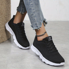 Women's Lace Up Running Shoes Lightweight Comfortable Low Top Sport Shoes