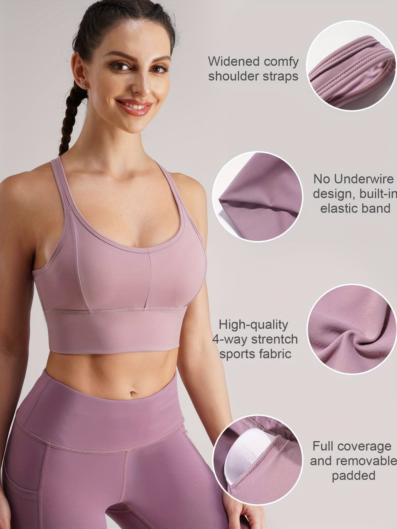 Comfy Racerback Sports Bra High Impact Workout Bra