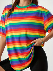  Rainbow Striped Pajama Tee