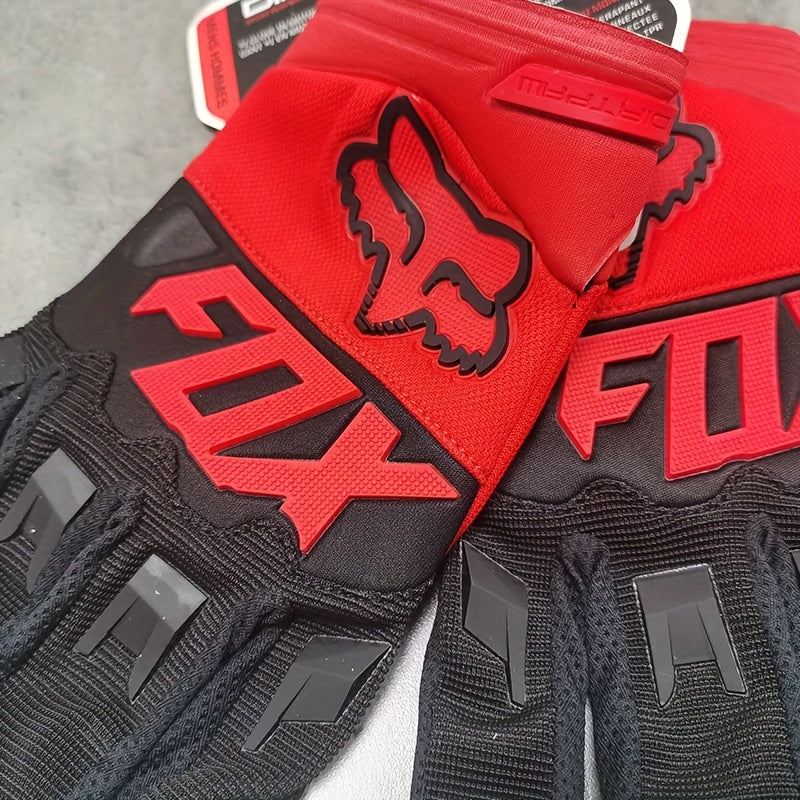 Breathable Adult Motorcycle Racing Gloves Red