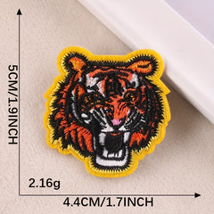 3pcs Tiger Head Embroidery Patches Boys Coat DIY Iron on Cloth Sticker