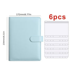 A5 PU Leather Cash Envelope Budget System with 6 Pockets