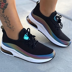 Women's Colorblock Sneakers Low Top Lace Up Walking Shoes