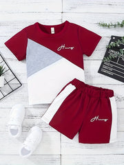 Boys Casual Outfit T-Shirt & Shorts Summer Clothes Set