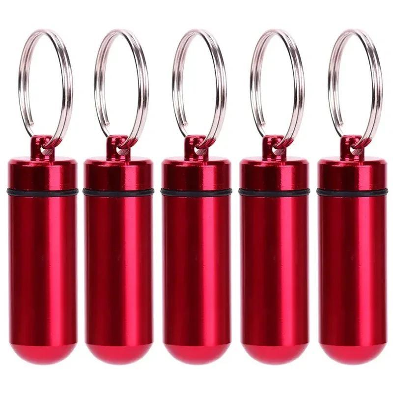 Mini Waterproof Aluminum Pill Box Medicine Case Container Bottle Holder Keychain