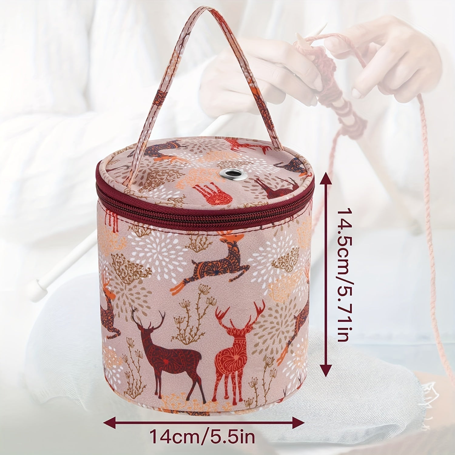 Small Portable Yarn Storage Bag Knitting Crochet Organizer
