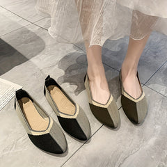 Women's Lightweight Knit Casual Shoes Soft Sole Flat Shoes
