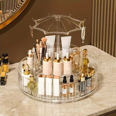 Adjustable 360-Degree Rotating Makeup Storage Display Case