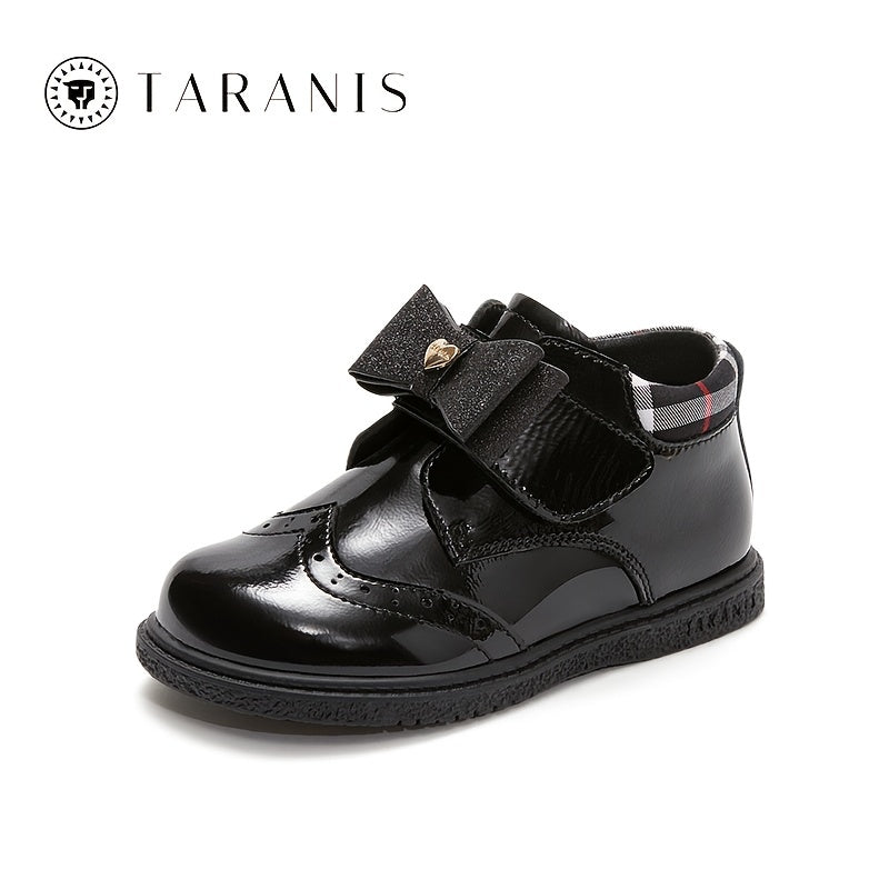 TARANIS Leather Soft soled Booties Slip On Bowknot Shoes