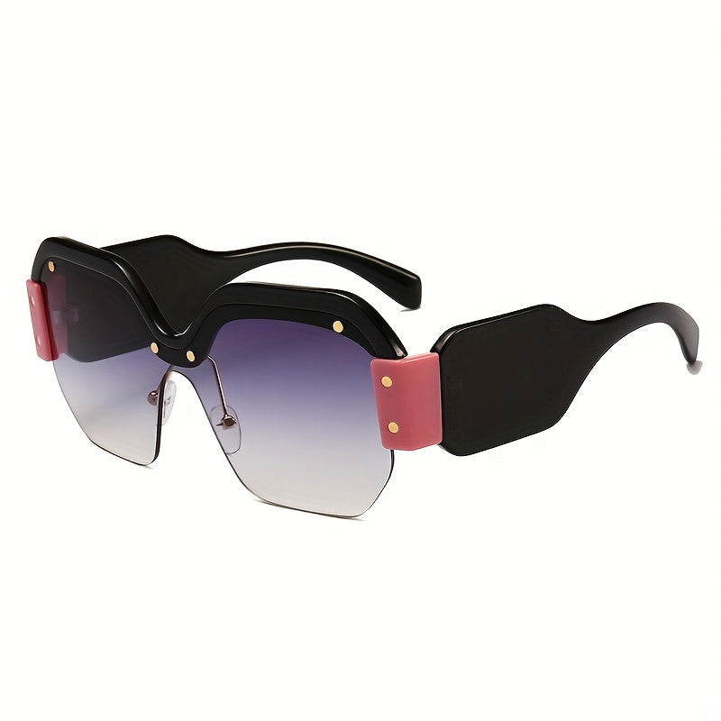 Y2K Semi Rimless Sunglasses UV400 for Cycling Beach Party Club