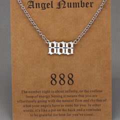Men's Angel Number Pendant Necklace Stainless Steel Lucky Necklace