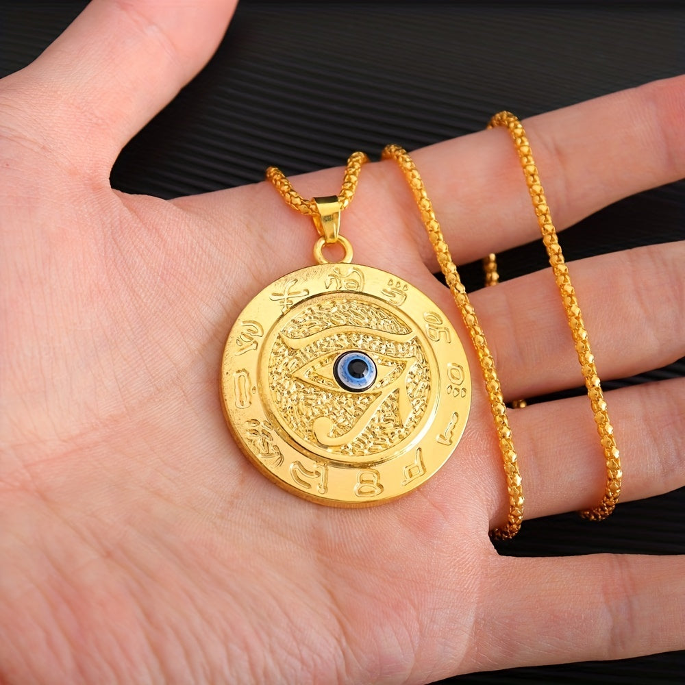 Ancient Egypt Horus Eye Amulet Golden Pendant Necklace