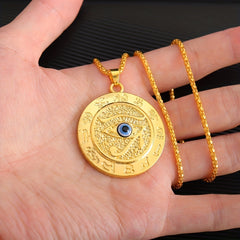 Ancient Egypt Horus Eye Amulet Golden Pendant Necklace