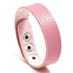 Adjustable Leather Bracelet Cuff Wristband