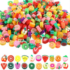 50pcs Mixed Fruit Soft Pottery Beads for Jewelry Making Supplies