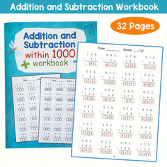 Workbook Addition & Subtraction Practice for Kids Ages 6-8