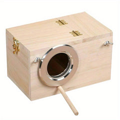 Wooden Bird Parakeet Nest House for Budgie Cockatiel Breeding