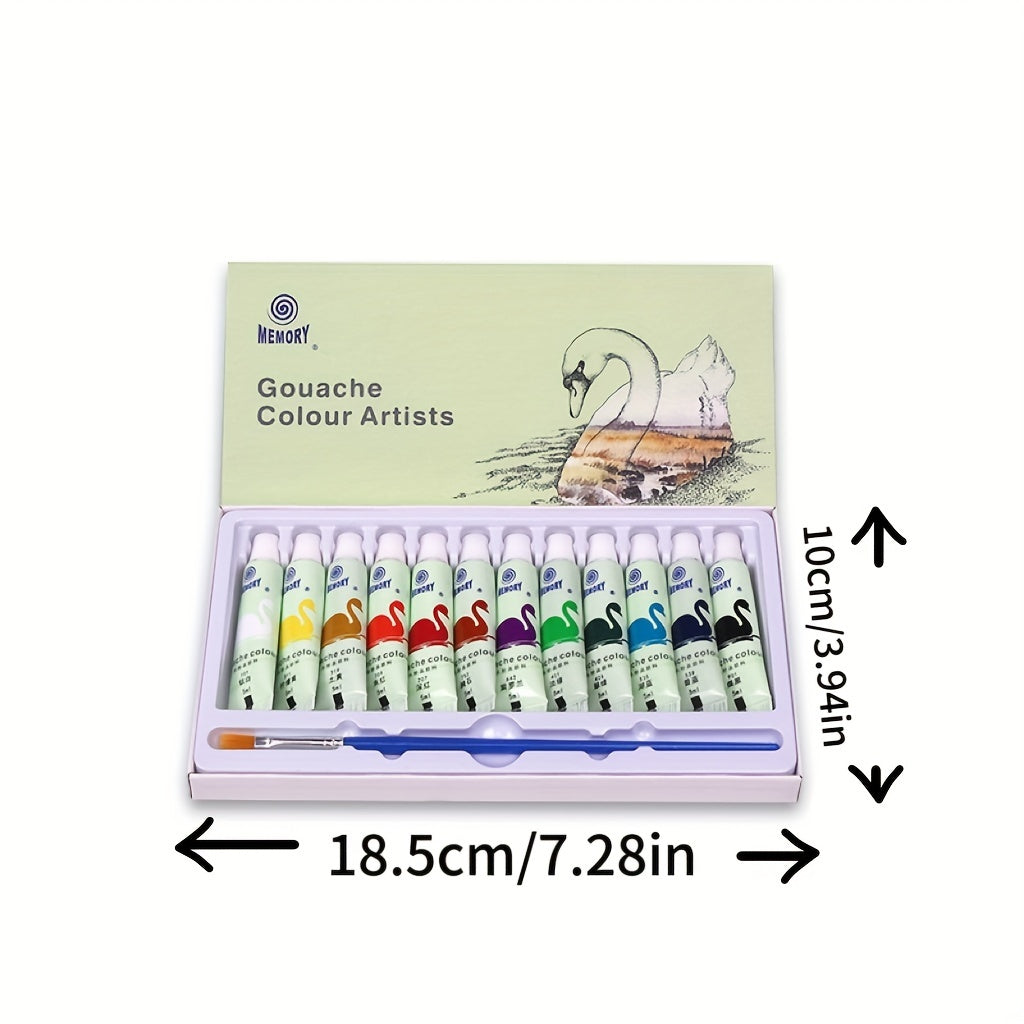 Watercolor Paint Set 12/24 Colors Beginner Painting 5ml Full Coverage