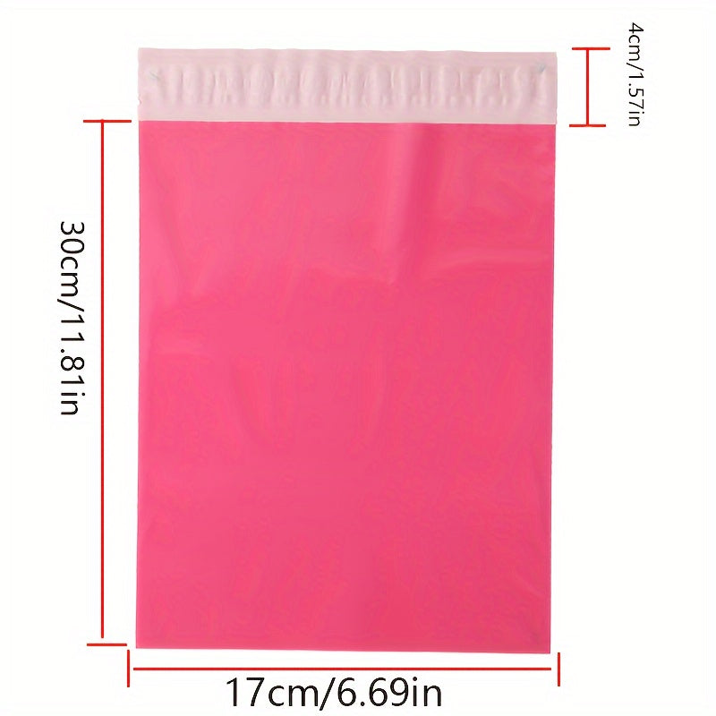100pcs Rose Pink Express Bag Waterproof Clothing Packaging Bag