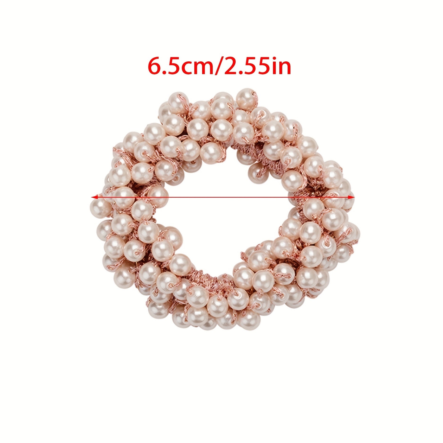 3pcs Faux Pearl Scrunchies Hair Tie Elastic Ponytail Holder