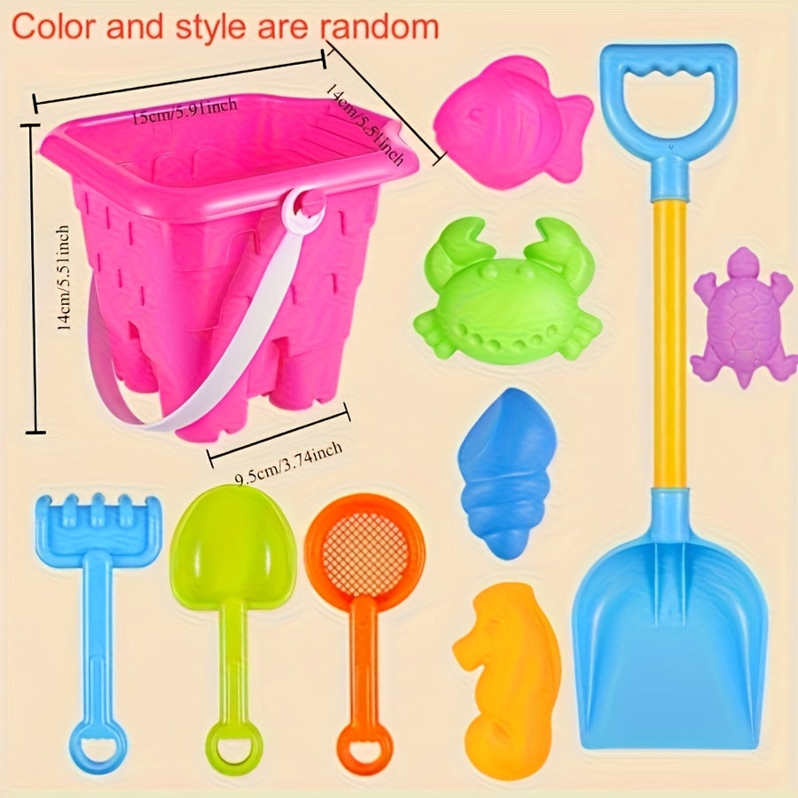 Beach Toys Set for Kids - 10pcs/13pcs Water & Sand Play with Shovel & Bucket