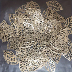 100pcs Leaf Metal Flower Frame Pendant Charm DIY UV Resin Necklace