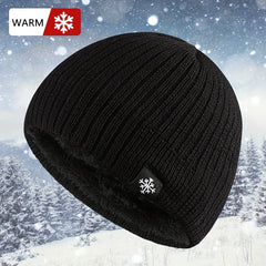 Velvet Knitted Beanie Ear Protection Hat for Outdoor Winter Activities