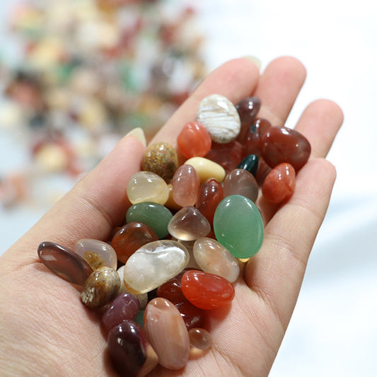 Bulk Natural Colored Agate Gravel Tumbled Stone Crystal Healing