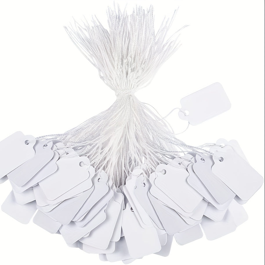 200 Pcs Tag Markup Tags Gift Tags With Rope Blank Paper Tag Label 3.51 X 2.21 Cm