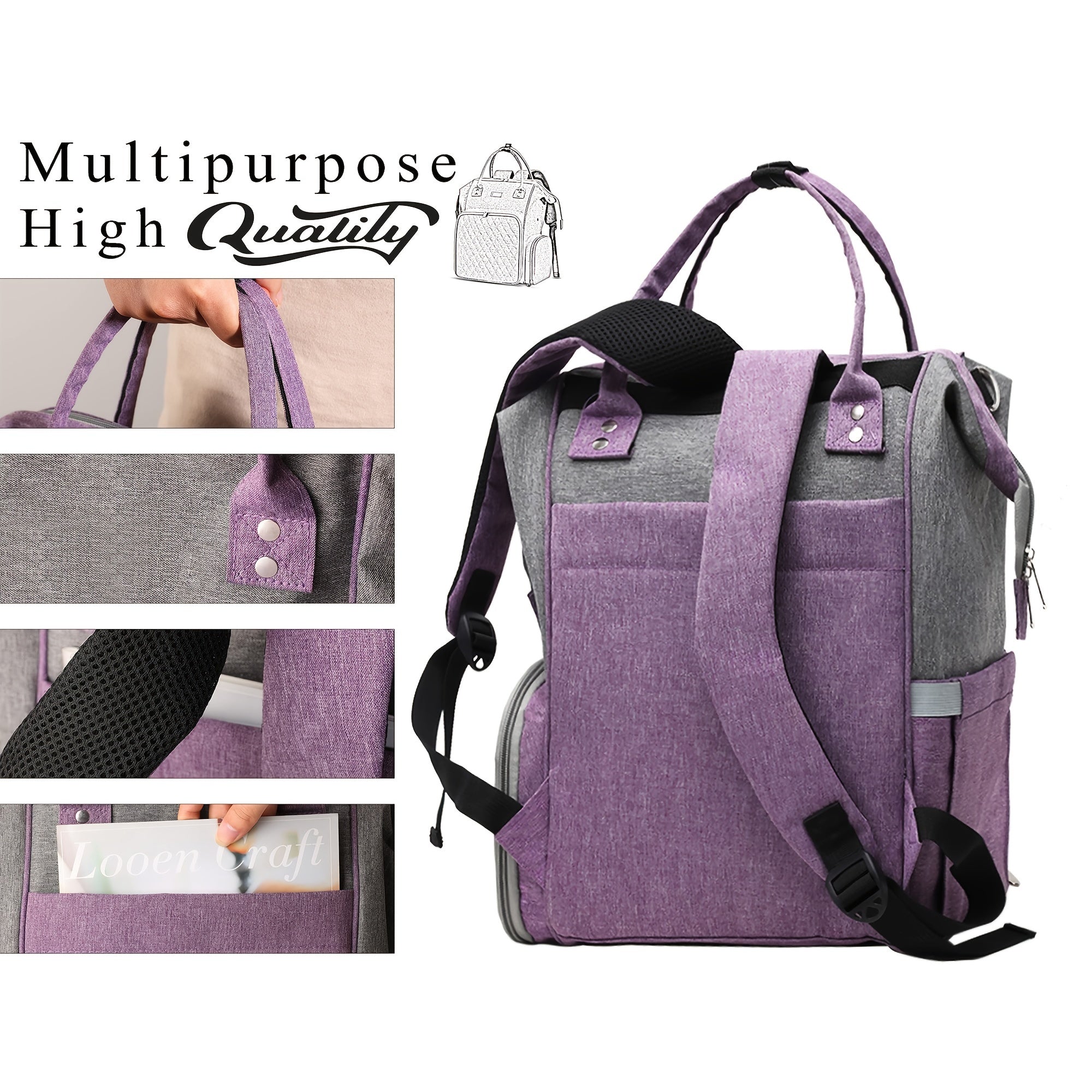 Knitting Bag Backpack Yarn Storage Organizer Tote Bag Holder Case
